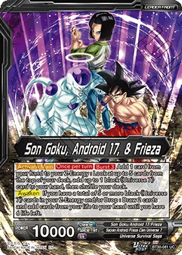 Son Goku, Android 17, & Frieza BT30-081 card
