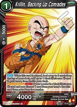 Krillin, Backing Up Comrades BT30-090 card