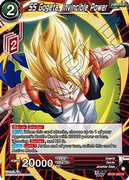 SS Gogeta, Invincible Power BT31-003 card
