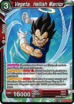 Vegeta, Hellish Warrior BT31-012 card