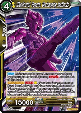 (Duplicate) Vegeta, Unchanging Instincts BT31-076 Dragon Ball Masters card