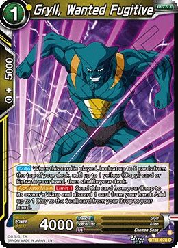 Gryll, Wanted Fugitive BT31-078 Dragon Ball Masters card