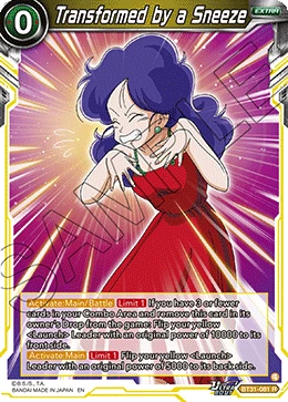 Transformed by a Sneeze BT31-081 card