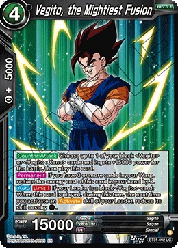 Vegito, the Mightiest Fusion BT31-092 card