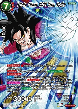 Triple Flash SS4 Son Goku BT4-003_PR card