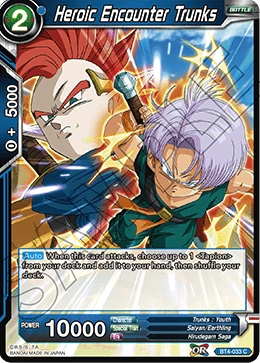 Heroic Encounter Trunks BT4-033 Dragon Ball Masters card