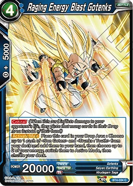 Raging Energy Blast Gotenks BT4-034 card