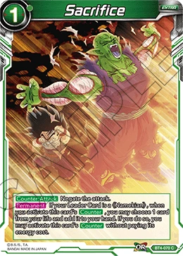 Sacrifice BT4-070 card