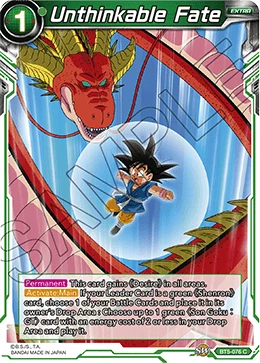 Unthinkable Fate BT5-076 Dragon Ball Masters card