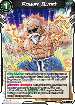 Power Burst BT5-115 Dragon Ball Masters card