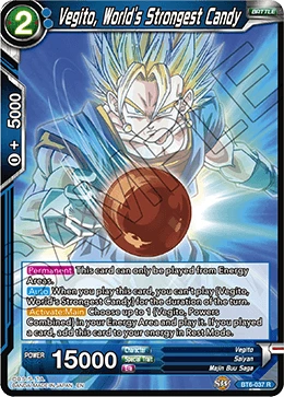 Vegito, World's Strongest Candy BT6-037 card