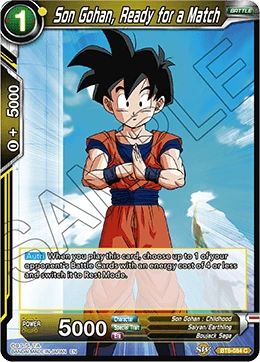 Son Gohan, Ready for a Match BT6-084 Dragon Ball Masters card, Prerelease