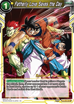 Fatherly Love Saves the Day BT6-104 Dragon Ball Masters card, Promo