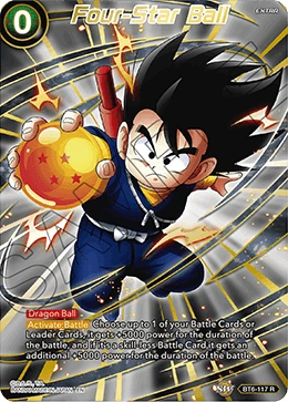 Four-Star Ball BT6-117 Dragon Ball Masters card, Reprint