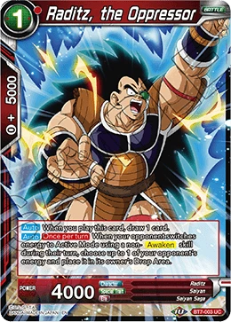 Raditz, the Oppressor BT7-003 Dragon Ball Masters card
