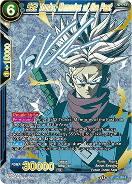 SS2 Trunks, Memories of the Past BT7-030 Dragon Ball Masters card, Signature