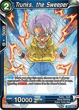 Trunks, the Sweeper BT7-032 Dragon Ball Masters card