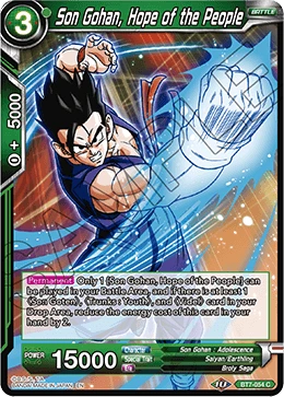 Son Gohan, Hope of the People BT7-054 card