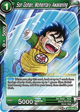 Son Gohan, Momentary Awakening BT7-055 Dragon Ball Masters card, Promo