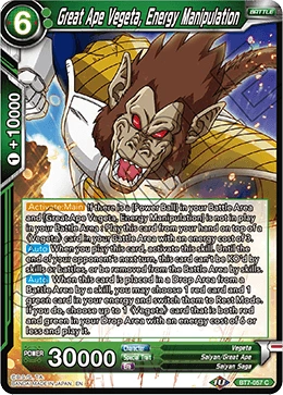 Great Ape Vegeta, Energy Manipulation BT7-057 card