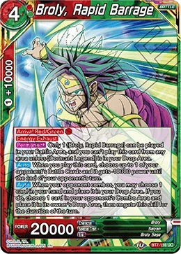 Broly, Rapid Barrage BT7-116 card
