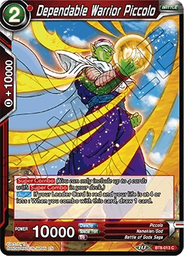 Dependable Warrior Piccolo BT8-013 Dragon Ball Masters card, Prerelease