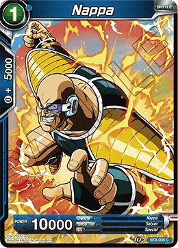 Nappa BT8-036 Dragon Ball Masters card, Prerelease
