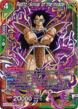 Raditz, Arrival of the Invader BT8-105 card