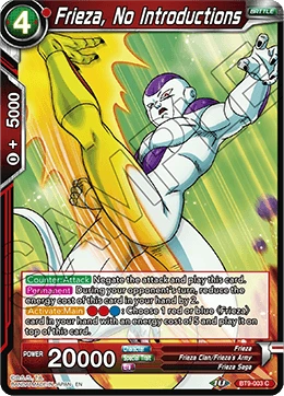 Frieza, No Introductions BT9-003 card