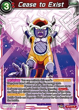 Cease to Exist BT9-017 Dragon Ball Masters card