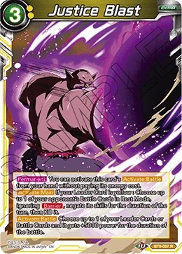 Justice Blast BT9-067 Dragon Ball Masters card