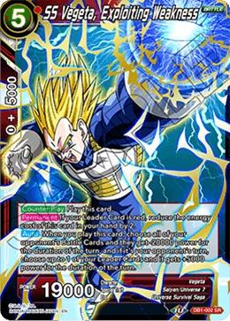 SS Vegeta, Exploiting Weakness DB1-002 Dragon Ball Masters card