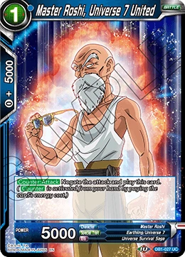 Master Roshi, Universe 7 United DB1-027 Dragon Ball Masters card