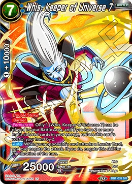 Whis, Keeper of Universe 7 DB1-032 card