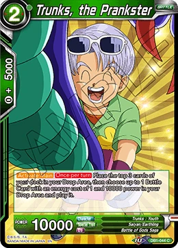 Trunks, the Prankster DB1-044 card
