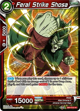 Feral Strike Shosa DB2-016 Dragon Ball Masters card