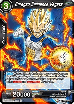 Enraged Eminence Vegeta DB2-134 card