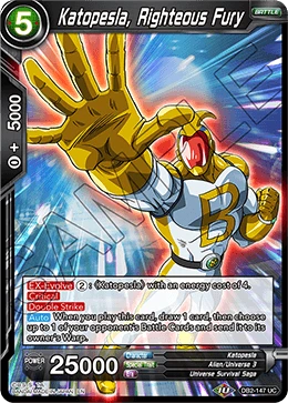 Katopesla, Righteous Fury DB2-147 Dragon Ball Masters card, Event
