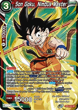Son Goku, Nimbus Master DB3-003 Dragon Ball Masters card