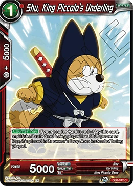 Shu, King Piccolo's Underling DB3-012 card