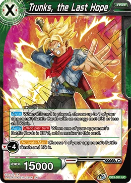 Trunks, the Last Hope DB3-051 card