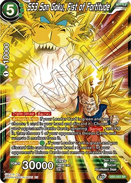 SS3 Son Goku, Fist of Fortitude DB3-052 card
