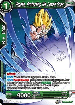 Vegeta, Protecting His Loved Ones DB3-059 card