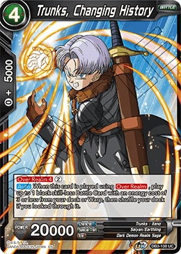 Trunks, Changing History DB3-108 Dragon Ball Masters card