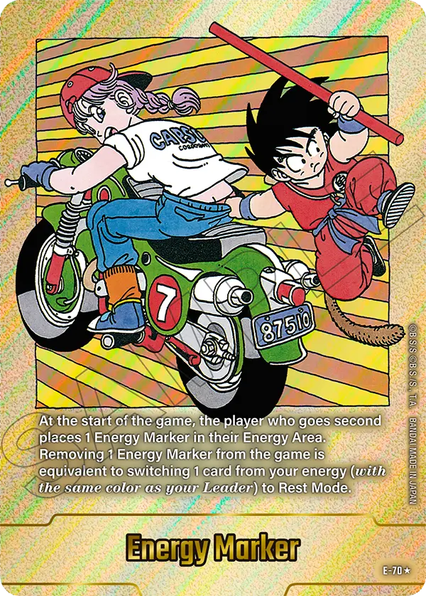 Energy Marker E-70 Dragon Ball Fusion World card, Gold Stamped