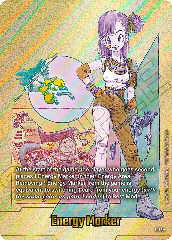 Energy Marker E-73 Dragon Ball Fusion World card, Gold Stamped