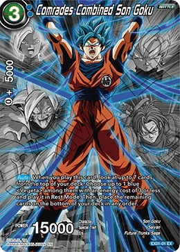 Comrades Combined Son Goku EX01-01 Dragon Ball Masters card, Promo