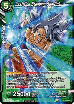 Last One Standing Son Goku EX03-14 Dragon Ball Masters card, Promo