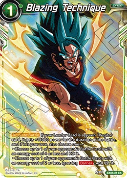 Blazing Technique EX06-21 Dragon Ball Masters card