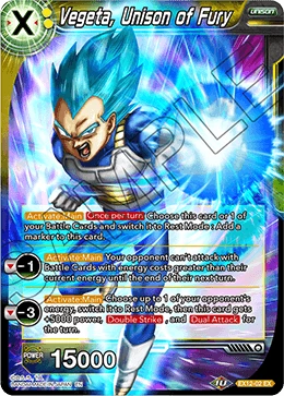 Vegeta, Unison of Fury EX12-02 card